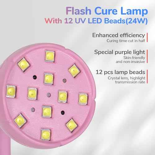 LIORA UV LED Nail Lamp - Gooseneck UV Light for Gel Nails, Cordless USB Rechargeable Flash Curing Lamp with 4 Timers & Auto Sensor, Nail Dryer Gel Polish Light for Salon Home DIY