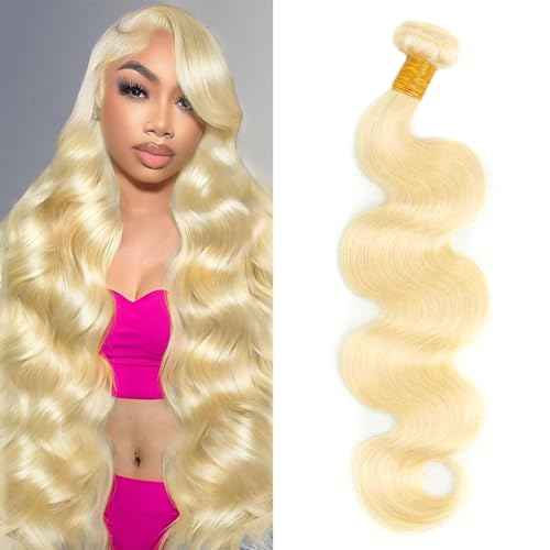 613 Bundles Blonde Bundles Human Hair 28 Inch 613 Body Wave bundles 100% Unprocessed 12A Grade Brazilian Virgin Hair Bundles 1 Bundle Human Hair 613 Blonde Bundle Human Hair Extensions for Women