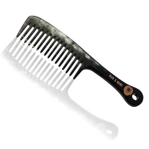 Premium Handmade 100% Oxhorn Anti-static Wide Tooth Detangling & Styling Comb for Women & Men