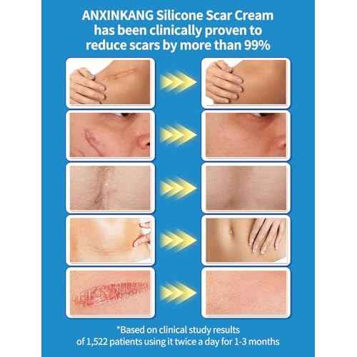 Silicone Scar Gel, Advanced Scar Cream treating for New and Old Scars, Surgical Scars, Burn Scars, Stretch Marks, Acne Scars, Dark markings, Keloid Removal 0.70 oz (20 g)