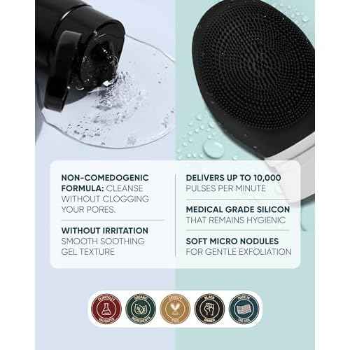 Buttah Skin by Dorion Cleanse + Vibe Brush Kit | Vibe Cleansing Face Brush | Buttah Facial Cleanser 3.4oz | 2-Speed Sonic Pulsating - Gentle Exfoliation - Water Resistant
