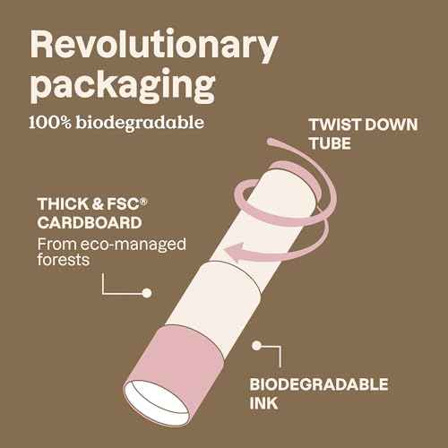 ATTITUDE Oceanly Sheer Lip Gloss Stick, EWG Verified, Titanium Dioxide-Free, Vegan Makeup & Beauty, Cruelty-Free, Plastic-Free, Happy Berry, 0.12 Ounces