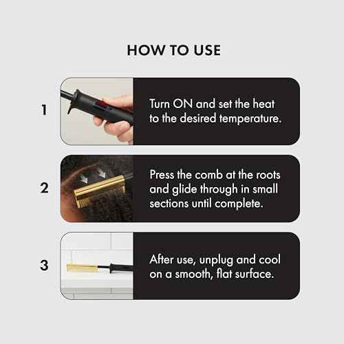 KISS Professional Pressing Comb with Polished Gold Smoothing Comb, Safety Stand, Digital LED Temperature Display, & Tangle Free 360¡Æ Swivel Cord
