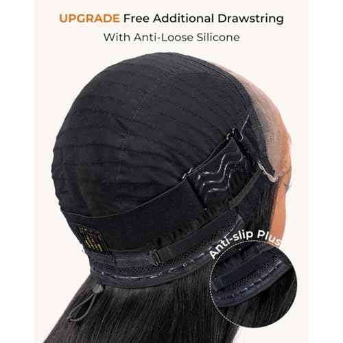 Ali Pearl Straight Wigs Human Hair Pre Cut 8x6 HD Straight Lace Front Wigs Ready To Wear Glueless Wigs Human Hair With Drawstring Pre Plucked M Hairline Wigs For Black Woman 14 Inch