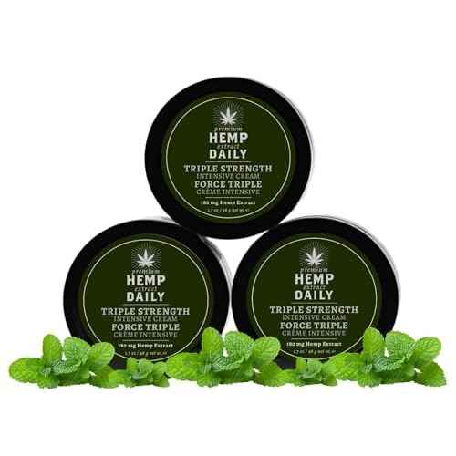 Triple Strength Intensive Cream - Topical Rub with Essential Oils and Moisturizer - Vegan, Organic Ingredients - Classic Mint, 1.70 oz - Pack of 3