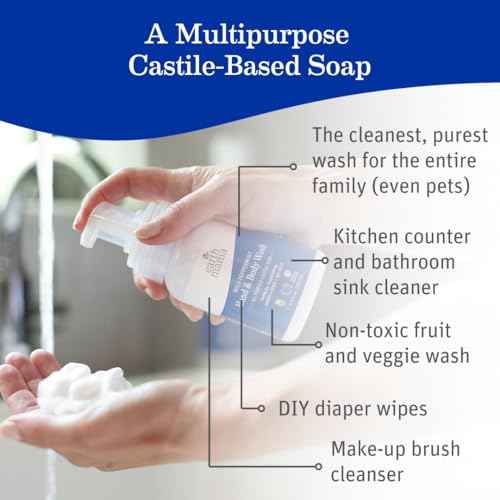 Earth Mama Wild Peppermint Hand & Body Wash | Foaming Hand Soap Refill, Castile Soap Liquid Made with Organic Wild Mint & Peppermint Oil, 34 fl oz (2-Pack)