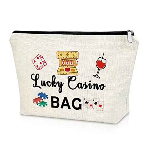 Sazuwu Lucky Casino Gifts Makeup Bag for Women Gambling Themed Gifts for Grandma Mom Birthday Mothers Day Retirement for Casino Lovers