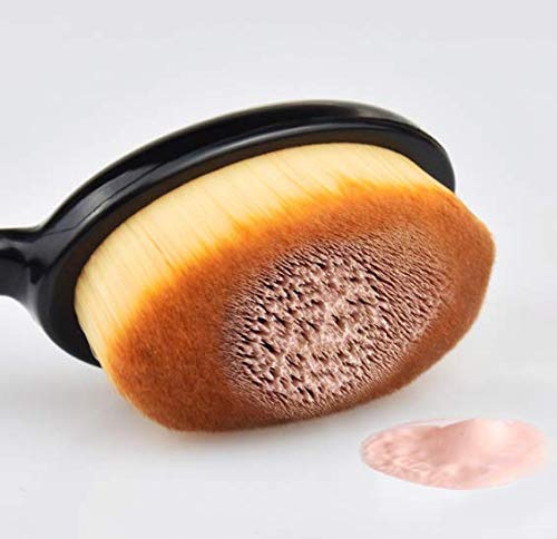 Skiennix Professional Oval Makeup Brushes - 2 PCS for Flawless Blending of Liquid & Powder Cosmetics