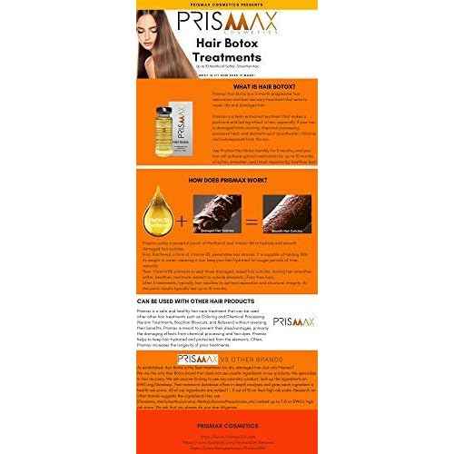 Prismax Nutritivo Deep-Conditioning Hair Treatment - Rejuvenate dry/damaged hair, improve manageability, reduce frizz/porosity with vitamin b6 and b5 panthenol - Formaldehyde-free - 5 Treatments