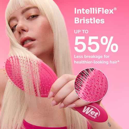 Wet Brush Mini Detangler Hair Brush, Rays (Sun Days), Detangling Travel Hairbrush, Ultra-Soft IntelliFlex Bristles Glide Through Tangles with Ease, Pain-Free, All Hair Types