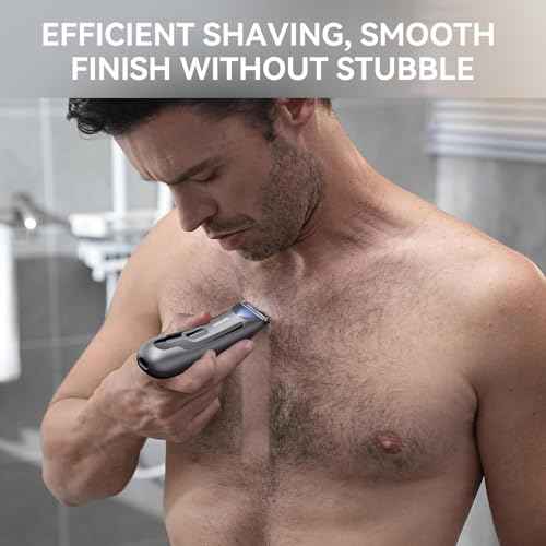 kensen Body Hair Trimmer for Men - Manscape Electric Shavers for Men, Rechargeable Pubic Hair Trimmer with Replaceable Ceramic Blade Head IPX7 Waterproof Wet/Dry Groin Trimmers Ball Shaver (Black)