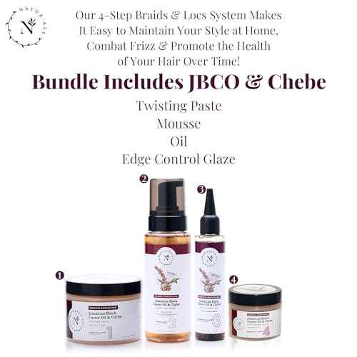 NaturAll Jamaican Black Castor Oil & Chebe Braiding Gel ? Protective Hair Braiding Gel for Locs, Edge Control, Taming Frizz & Twisting? Strong Hold Braid Balm for Dreadlocks, Retwists No Flaking 8 Oz.