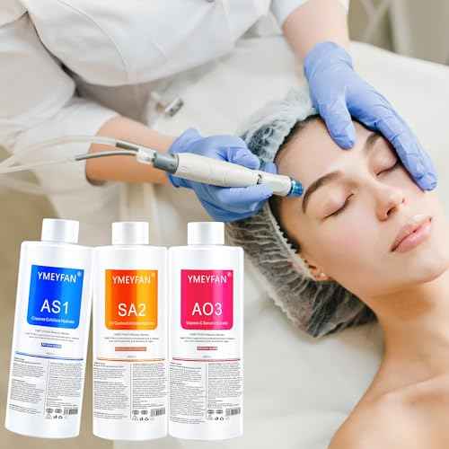 YMEYFAN AS1 Solution for Hydrate Facial Machine (English Ver.), AS1 SA2 AO3 Aqua Peeling Solution for Hydrogen Oxygen Facial Machine, Nourishing Exfoliate Serums for Face Skin Care(400ml x 3Bottles)