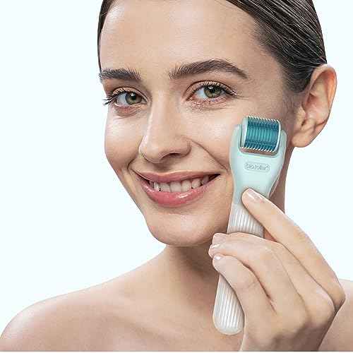 10 in 1 Derma Roller Kit, 0.25mm Microneedling Roller Microneedle Derma Roller with, Facial Beauty Roller Skin Care Tools, 10 Replaceable Heads and Storage Case