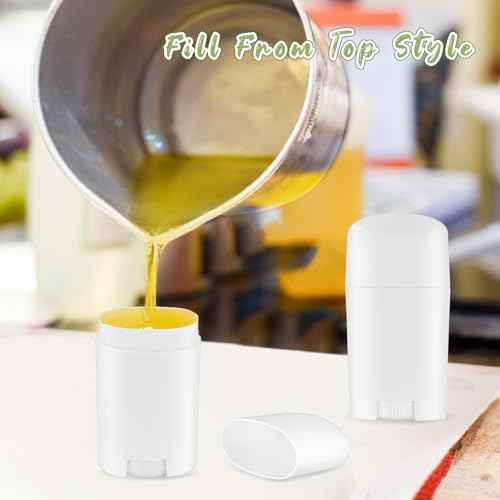 18 Pack 1.7oz Empty Deodorant Containers Top-Fill DIY Deodorant Tubes Refillable Plastic Cosmetic Containers For Deodorant Lip Balm Aromatherapy Etc.