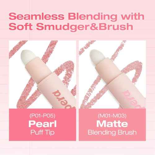 Peripera MOOD IN SHADE EYE STICK, Built-In Applicator (Smuger), Smudge-Proof, Easy Application, Creamy Shimmer Texture Eye Shadow Stick (P01 ICY BREEZE)