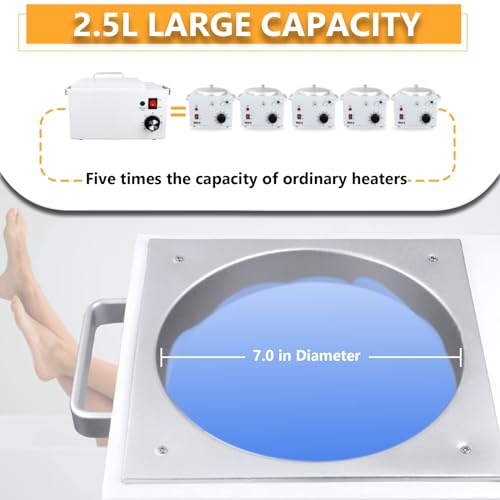 5.5Lbs Professional Wax Warmer for Hair Removal with 0-120C Temperature Control, Large Wax Pot for Salon and Self-use, Gift