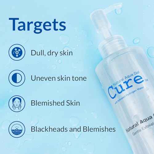 Cure by Toyo | Aqua Gel Gentle Exfoliator | Clear and Softer Skin | Non-Abrasive Face and Body Cleanser | Sensitive Skin | 3 Pack