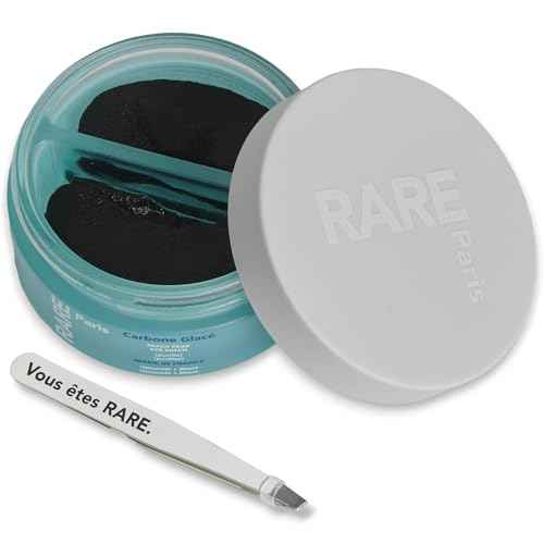 RARE Paris - Carbone Glac? - Purifying Carbon Black Under Eye Patches - Cleanses & Tightens - With Hamamelis & Mallow - Purifying, Firming & Revitalizing - Multi-Active Serum Formula - 30 Pairs