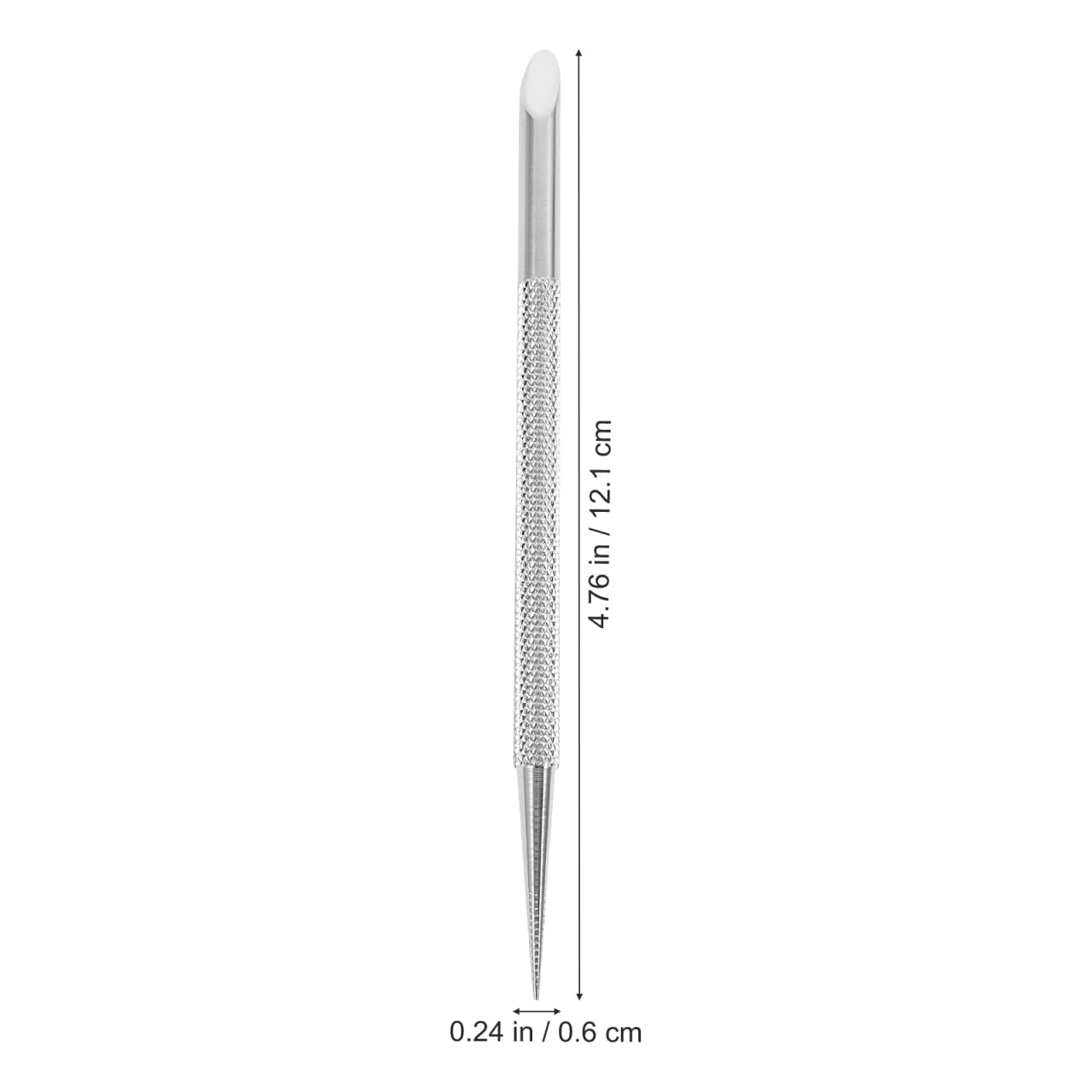 TOVINANNA Cuticle Pusher Tool 2Pcs Stainless Steel Nail Polish Remover Manicure Tool with Ergonomic Non-Slip Handle for Precise Nail Cuticle Care, 4.76 Inch