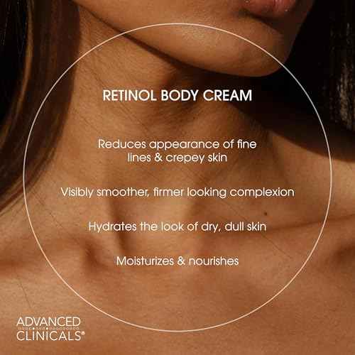 Advanced Clinicals Retinol Body Lotion & Face Moisturizer | Anti Aging Skin Care Retinol Body Cream For Women & Men Improves Appearance Of Fine Lines, Wrinkles, & Look Of Crepey Skin, W/Travel Size