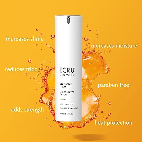 ECRU NEW YORK Silk Nectar Shine Serum, Lightweight Hair Serum, Shine Polish for Hair, TSA Friendly, 1.3oz