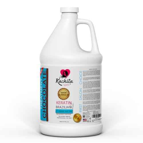 Kachita Spell New Brazilian Keratin Hair Treatment Chocolate LONG Lasting Keratin Treatment with Argan Oil Straightening Smoothing Professional Results All Hair Types Made in USA 128 floz - 1 Gal