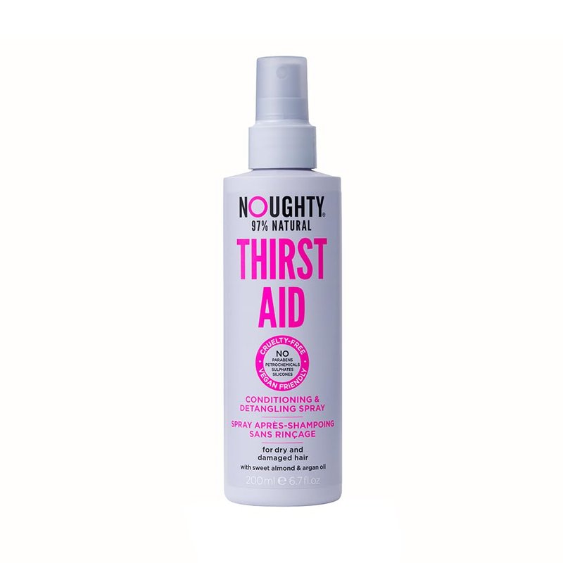 Noughty 97% Natural Thirst Aid Conditioning and Detangling Spray, Leave In Hair Detangler Treatment for Dry and Damaged Hair, with Sweet Almond Oil, Sulfate Free Vegan Haircare 6.7fl.oz