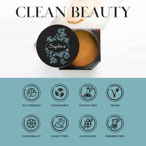 Saphira Mineral Mud Hair Mask, Deep Healing Hair Treatment for Dry, Damaged, Bleached, Color-Treated Hair and Scalp, Sulfate-Free, Paraben-Free, Repairs, Hydrates and Adds Shine, 16.9 Ounce