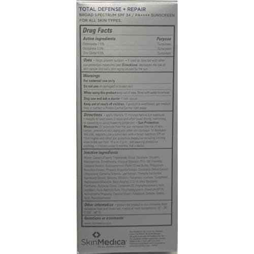 SkinMedica Total Defense + Repair SPF 34 Sunscreen for Face. This Lightweight, Facial Sunscreen is Ideal for Oily and/or Combination Skin, 2.3 Oz