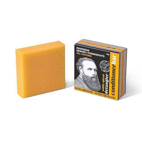 Professor Fuzzworthy Original Detangler Beard Conditioner Bar ? 100% Natural Solid Conditioner for Beard & Hair ? Moisturizes, Softens & Detangles ? Subtly Spiced Scent ? Men¡¯s Grooming ? 40g
