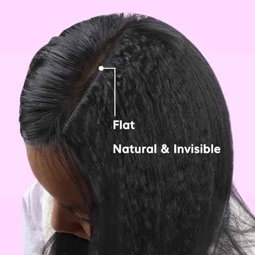 IDN BEAUTY Clip in Hair Extensions Real Human Hair Kinky Straight 120g Natural Black Double-layer Lace Clip In for Black Women Soft Breathable Lace Invisible Seamlessly Blending 7pcs 20 Inch