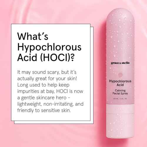 grace & stella Hypochlorous Acid Spray for Face - Acne Spray - Gentle Face Mist to Calm Redness, Flare-Ups, Breakouts, Body Acne, Bacne - Soothing Facial Mist for Sensitive Skin (120ml/4 fl oz)