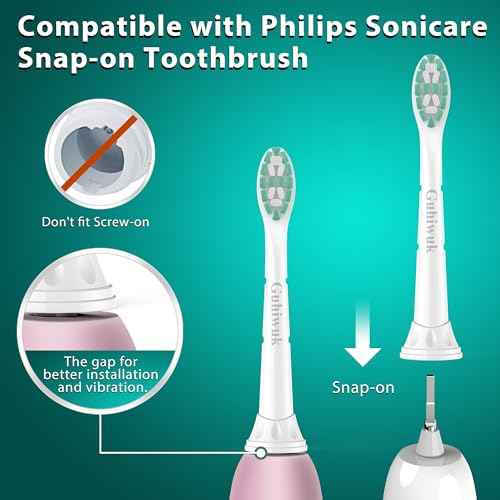 Toothbrush Heads for Philips Sonicare Replacement Heads, Replacement Brush Head Compatible with Phillips Sonicare Click-on 4100 5100 Electric Toothbrush, 10 Pack