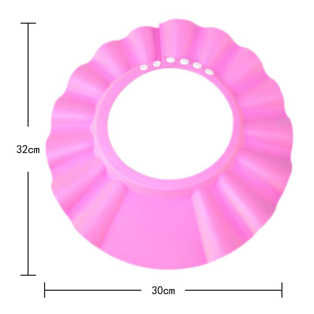 HOOYEE Safe Shampoo Shower Bathing Protection Bath Cap Soft Adjustable Visor Hat for Toddler, Baby, Kids, Children (pink)