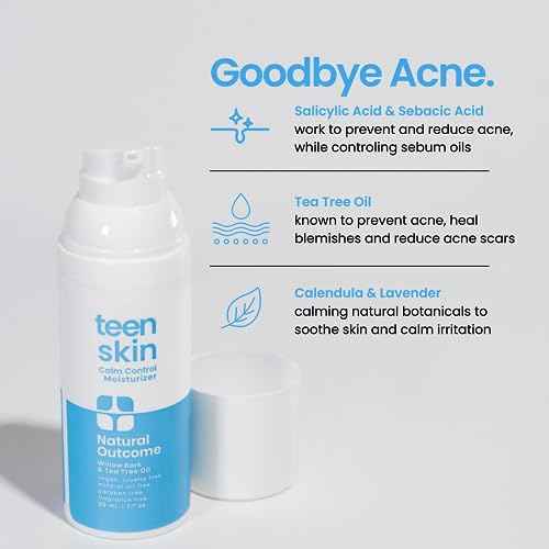 natural outcome Teen Skin Moisturizer | Gentle, Non-Toxic Acne Treatment for Boys & Girls | All Skin Types | 50 ML