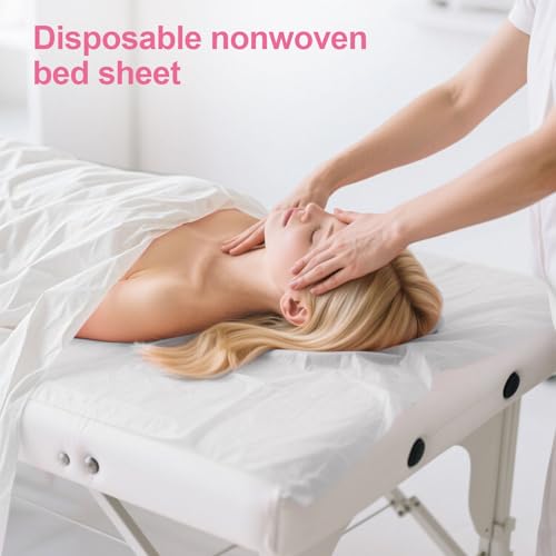 200 Piece Disposable Massage Table Sheets 31" x 71" - Non-Woven Fabric Bed Covers for Spa, Massage, Beauty & Tattoos - Breathable, Hygienic (White)