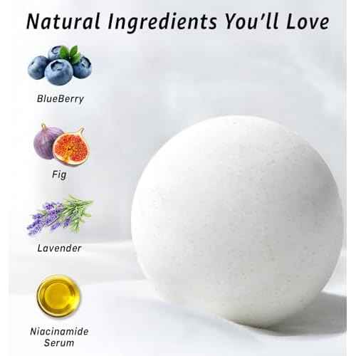 Lavender Bath Bombs Skin Nourishing Moisturize Niacinamide Serum Lavender Blueberry Fig Luxury Fizzing Spa Bubble Bath Gift Set for Sensitive Skin Stress Relief Relaxation Gift Birthday Christmas