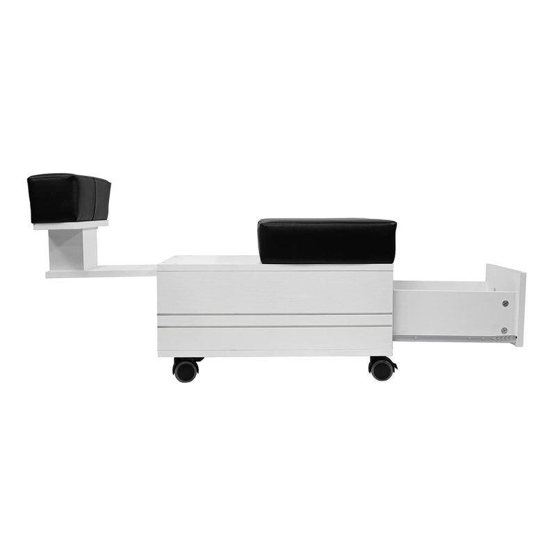 Alera II Pedicure Cart - Stylish Pedi Trolley with Footrest for Nail Salons | White Finish