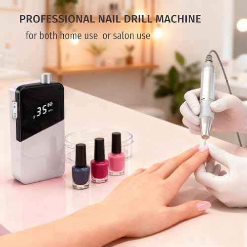 Electric Nail Drill Machine,Rechargeable 35000 RPM Nail Drill Portable E-File ,Nail FileTool for Women,Electric Acrylic Nail Tools ,Polishing,Nail Removing