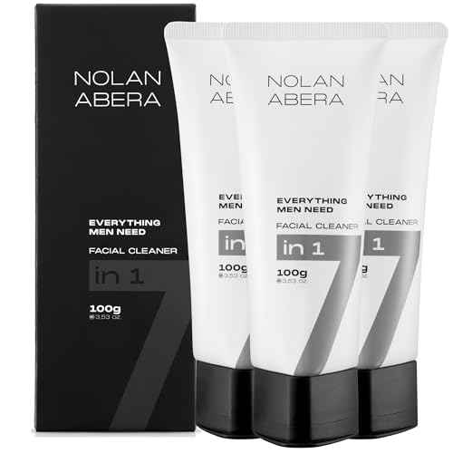 ABERA Nolan Daily Facial Cleanser for Men ? Oil Control & Deep Cleansing, 3.53 oz 3 Pack