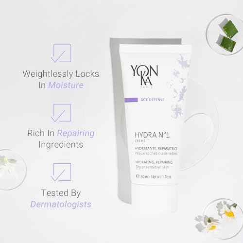 Yonka Daily Reparative Moisturizer, Hydra No. 1 Creme - Rich Anti-Aging Skincare with Hyaluronic Acid, Vitamins A, C & E for Dry Skin, Paraben-Free