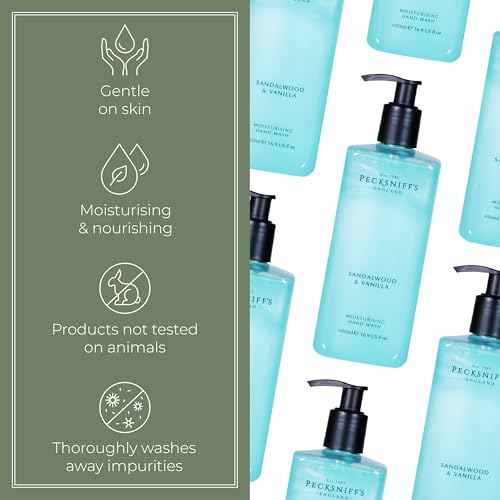 Pecksniff's Hand Wash - Liquid Hand Soap for Soft Skin, Natural, Revitalising, Hydrates and Moisturises, Handcrafted in England, Cruelty Free, Gift of Luxury 480ml/16.2 fl oz (Sandalwood & Vanilla)