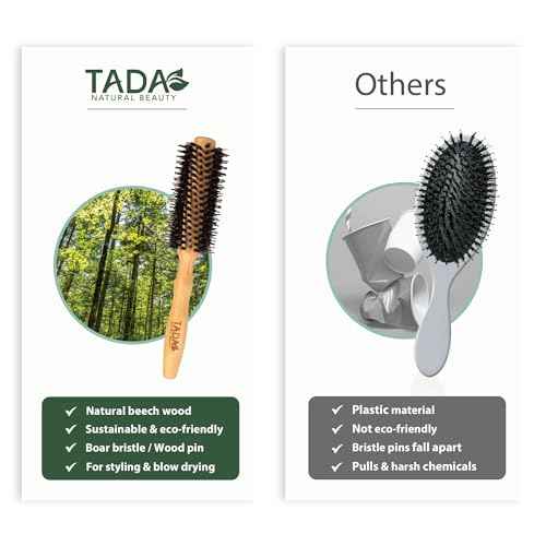 Tada Natural Beauty Bamboo Hair Brush l Wooden Comb l Bamboo Brushes for Wet Dry Curly Thick Straight Hair l Detangling Hairbrush for Women, Men, and Kids (3PK Brush Set #1)