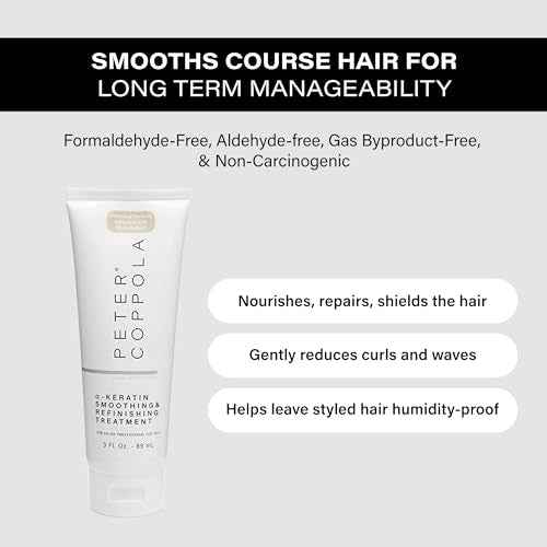 PETER COPPOLA a-Keratin Smoothing And Refinishing Treatment - Semi-Permanent Keratin Hair Treatment Smoothes, Nourishes, And Repairs the Hair - Formaldehyde-Free, Aldehyde-Free (3 Ounce)