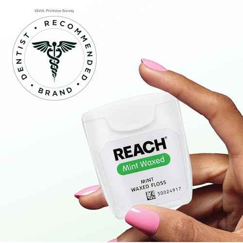 REACH Waxed Dental Floss, 2X More Value, Plaque Remover for Teeth, Shred Resistant, Floss Slides Smoothly, Easy to Use, Waxed, for Adults & Kids, Oral Care, PFAS Free, 3 Pack, 115 yd, Mint