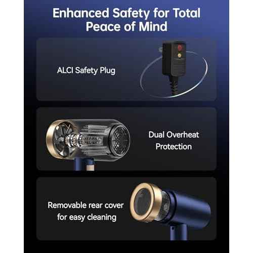 Hair Dryers for Women, CONFU Hair Dryer with Diffuser, Blow Dryers for Men, Hairdryer with Diffuser Attachment, Portable Lightweight Fast Drying Negative Ion Hairdryer for Home