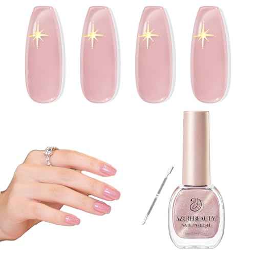 AZUREBEAUTY Pink Nail Polish Fast Drying Natural Shine Nail Lacquer Fingernail Polish Cuticle Trimmer, Cuticle Pusher