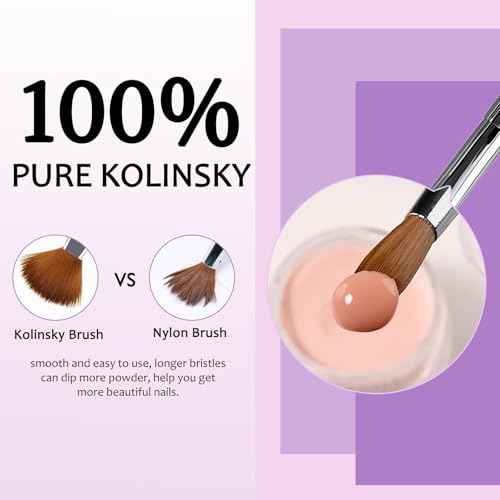 Acrylic Nail Brush - 100% Kolinsky Sable Hair Brush for Acrylic Application - Professional Salon-Grade Tools with Box for Nail Art, Extensions & 3D Carving (Gradient, #12)