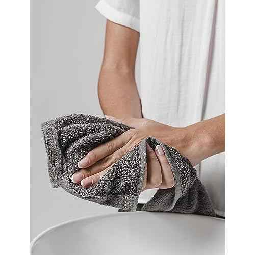 Delara 100% Organic Cotton Towels 650 GSM Plush Feather Touch Quick Dry Wash Cloth, Pack of 12 GOTS Certified, Oeko-Tex Green Certified, Organic Cotton Wash Cloth, 13"X13"